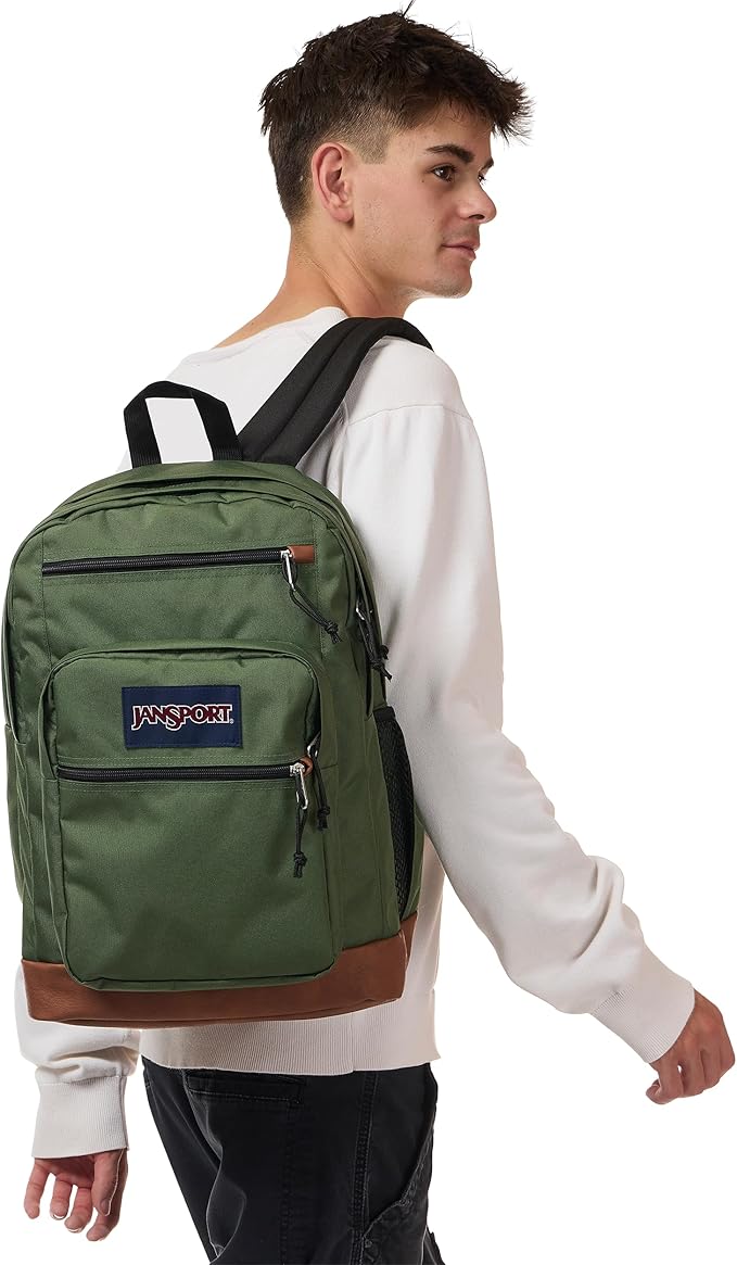 JanSport Cool Backpack with 15-inch Laptop Sleeve, Large Computer Bag Rucksack with 2 Compartments, Ergonomic Straps, Cargo Green