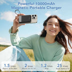 Magnetic Power Bank 10000mAh, Wireless Portable Charger with 15W Max Fast Charging & Built-in USB-C Cable, 22.5W PD LED Display Battery Pack Compatible with iPhone 17/16/15, Samsung Galaxy