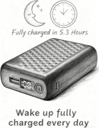 18400mAh Heated Jacket Battery Pack, 12V/5V Power Bank for Heating Coat & Vest