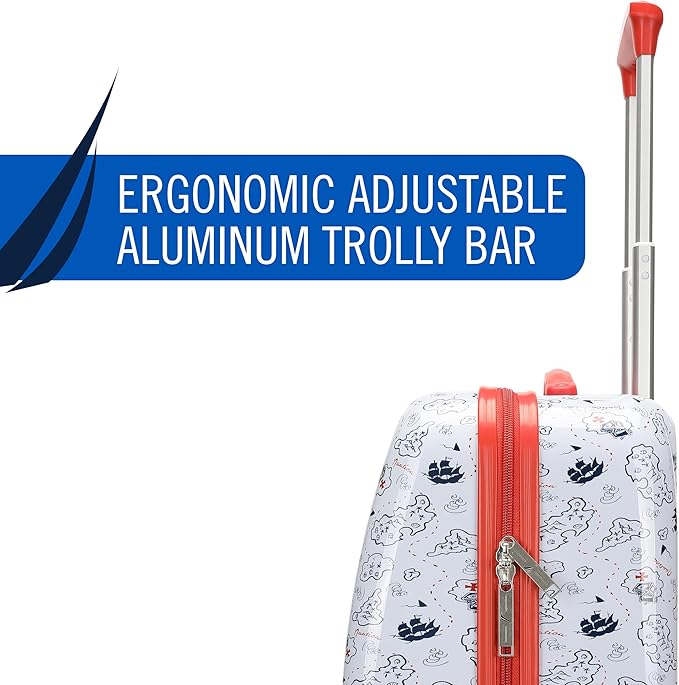 Nautica Kids Luggage - 18" Airline Approved Rolling Hardside Upright Carry-on Suitcase with Wheels (Pirate Ahoy)