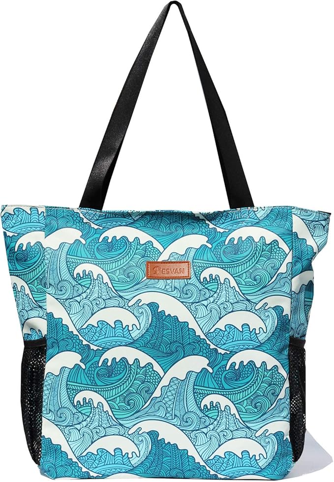 Original Floral Water Resistant Large Tote Bag Shoulder Bag for Gym Beach Travel Daily Bags Upgraded