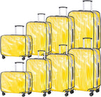 Reginary 8 Pieces Clear Luggage Cover PVC Waterproof Suitcase Cover Protector for Luggage Spinner Wheels Suitcase(18 Inches, 20 Inches, 24 Inches, 28 Inches)