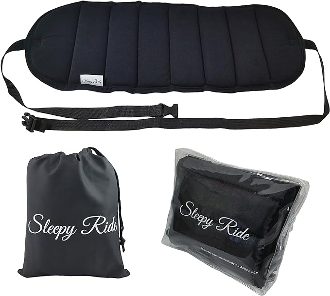 Sleepy Ride - Airplane Footrest Made with Premium Memory Foam - Airplane Travel Accessories - Helps to Prevent Swelling and Soreness - Provides Comfort for Shorter Legs (Jet Black)