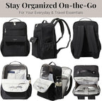 Baggallini Everyday Laptop Backpack - 11x15.5 Lightweight Water-Repellent Nylon Travel Bag w/Padded Laptop Sleeve & RFID