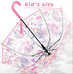 MRTLLOA Kids Clear Bubble Umbrella with an Easy Grip Curved Handle, Safety Transparent Dome Bubble Umbrella for Toddler Boys Girls