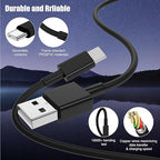 3-Pack Black [3.3FT+3.3FT+6FT] USB A to USB C Cable，USB to USB C Car Carplay Cable for iPhone 16 15 Pro Plus Pro Max，for iPad Pro/Air/Mini，for Samsung S24/S23/S22/S21，for MacBook Pro/Air and More
