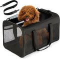Conlun Dog Carrier Bag,Soft-Sided Pet Carriers for Dogs with 4-Sided Mesh, Cat Transport for Large Cats Small Dog Up to 20lb,Collapsible Dat Travel Carrier-L,Black