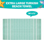YSYJ Turkish Beach Towel 36 Pack Extra Large Beach Towels 36"x71" Soft Turkish Towel Bulk Sand Free Quick Dry Bath Towels Blanket for Adult Teal