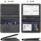 2 Pack Vaccine Card Holder,Passport And Vaccine Card Holder Combo-Purple&Black