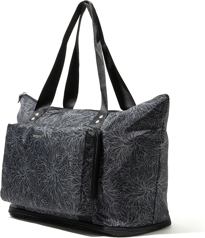 Baggallini Carryall Expandable Lightweight Travel Tote 22" Packable Folding Compact Nylon Washable Weekender w/Luggage Sleeve