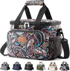Lifewit Medium Lunch Bag, Insulated Lunch Box, Soft Cooler Cooling Tote for Adult Men Women, Paisley 12-Can (9L)