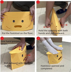 Foldable footrest for Desk and Travel - Foot Stool for Under Office Desk or Airplane Foot Rest for air Travel Comfort (Blue)