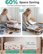 BAGSMART 6 Set /4 Set/2 Set Compression Packing Cubes for Travel, Lightweight Luggage Organizer Bags, Durable Space Saver Bags Travel Essentials