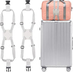 Travelkin Luggage Straps - Bungees for Suitcases, Add a Bag, Travel Bag Bungee Belt for Luggage Carry On (Grey 2 Pack)