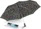 totes Portable Umbrella for Travel – Compact for Car, Backpack and Purse – Windproof, Strong, UV Sun Protection, Water-Repellant, Foldable On-the-Go Umbrella with Auto Open/Close