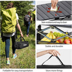 Anbte 3ft Aluminum Roll Top Camping Table, 2 Adjustable Height Camping Table Folding with Storage Net & Bag Lightweight Roll Up Table for Tailgate Outdoor Backyard BBQ Patio Picnic, 32.2” X 16”, Black