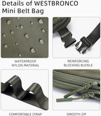 WESTBRONCO Fanny Packs for Women Men, Belt Bag with 4 Zipper Pockets, Fashion Waist Packs, Lightweight Crossbody Bags with Adjustable Strap for Workout/Running/Hiking (Green)