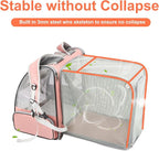 Texsens Innovative Traveler Bubble Backpack Pet Carriers for Cats and Dogs (Expandable-Pink)