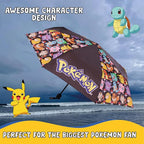 Pokémon Pokemon Umbrella for Adults Teens Kids - Folding Telescopic Umbrella Lightweight Travel School Work Gifts
