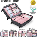 Veken 10 Set Packing Cubes for Travel Essential, Suitcase Organizer Bags in 4 Sizes, Carry-On Luggage Accessories with Large Laundry & Hanging Toiletry Bag, Must-Have for Airplane, Road Trip & Camping