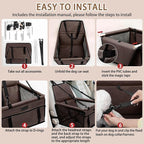 Dog Car Seat Foldable Dog Car Booster Seat Waterproof Breathable Oxford Travel Bag for Small to Medium Dogs, Puppies, and Pets-Pure Coffee