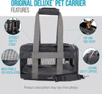 Sherpa Original Deluxe Travel Pet Carrier, Airline Approved & Guaranteed On Board - Charcoal Gray, Medium