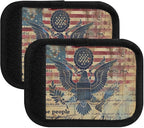 Qilmy Retro American Flag and Eagle Luggage Handle Wrap 2Pack Luggage Identifiers Tag Comfort Handle Grips Cover for Stroller Suitcase Bag Airplane Travel Accessories2378