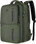 MATEIN Carry on Travel Laptop Backpack, Large Flight Approved Personal Item Travel Backpack with Shoe Compartment, Water Resistant Weekender Overnight Bag Fit 17 Inch Laptop, Green