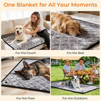 URPOWER Dogs Back Seat Extender with Non-Slip Blanket, 2 in 1 Hard Bottom Dog Car Seat Cover & Removable Dog Car Bed Mat, Waterproof Dogs Hammock for Car and SUV, Pet Rear Seat Protector Holds 400lbs