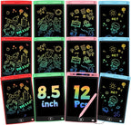 12 Pack LCD Writing Tablet for Kids - Erasable and Reusable Toddler Doodle Board in 8.5 inch, Ideal Drawing Pad for Learning Toy for Ages 3-8, Gift for Girls Boys