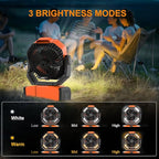 Portable Rechargeable Fan, 3-in-1 Camping Fan with 20000mAh Battery Powered, LED Lights, USB C, Remote Auto Oscillating for Indoor, Tent, Travel, Car, BBQ, Fishing, Camping Essentials