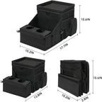 Car organizer for kids ，Backseat Organizer for Kids and Passenger Seat Organizer for Adults ，Car Seat Cooler and Warmer with Cup Holders and Convertible Tray Lid(Black)