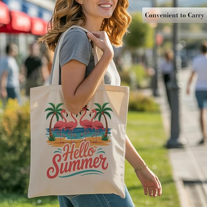 Aesthetic Canvas Tote Bag, Cute Reusable Bags for Women with Inner Pocket