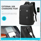 DUSLANG 15.6 Inch Laptop Backpack for Travel Water Resistant College Backpack for Men Women Laptop Bag with USB Charging Port Business Backpack,Black