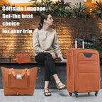 Lightweight Expandable Softside Luggage Sets 3 Piece, Large Capacity Travel Suitcase with Spinner Wheel, TSA Lock, Easy Access Design and Adjustable Telescoping Handle (Orange)