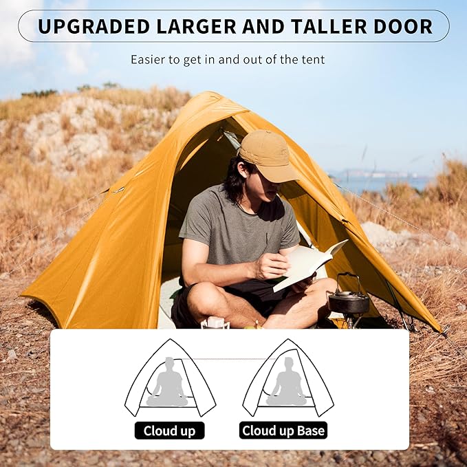 Naturehike Cloud Up Tent, Lightweight Backpacking Tents, Waterproof Ultralight Tent for Camping Hiking Backpacking
