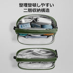tomtoc Electronic Organizer Travel Case, Water Resistant Dual Compartment Tech Pouch Cable Organization Storage Bag for Charger, Cord, Phone, Hard Drive, Power Bank, Accessories Travel Essentials