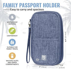 BOACAY Travel Document Organizer with RFID, Family Passport Holder, Wallet for Women & Men, Portable & Waterproof Case for Cards, Boarding Pass, Money
