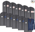 Univivi Suit Bags for Closet Storage and Travel, 40 Inch Hanging Garment Bags for Men Suit Cover with Clear Window and ID Card Holder for Suit Jacket, Shirt and Coat, 10 Pack, Black