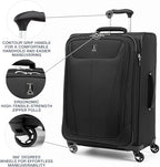 Travelpro Maxlite 5 Softside Expandable Luggage with 4 Spinner Wheels, Lightweight Suitcase, Men and Women, Black, Checked-Medium 25-Inch