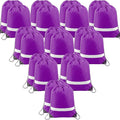 BeeGreen 20 Pieces Purple Drawstring Backpacks Bulk, Draw String Bags for Gym Sport, Reflective Cinch Blank Bag