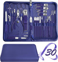 Manicure Set 30 in 1 Nail Clippers Set,Nail Manicure Kit for Women,RedFlow Toenail Clippers,Pedicure Kit,Pedicure Tools,Suitable for Travel Manicure Tools (Navy Blue)
