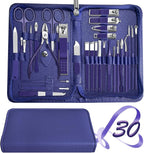 Manicure Set 30 in 1 Nail Clippers Set,Nail Manicure Kit for Women,RedFlow Toenail Clippers,Pedicure Kit,Pedicure Tools,Suitable for Travel Manicure Tools (Navy Blue)