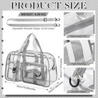 Abbylike Clear Bag Large Heavy Duty Tote for Stadium Events 20" Duffle Transparent Gym Bag for Sport Event Travel Makeup Work