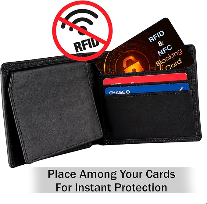 SaiTech IT 10 PK RFID Blocking Cards Protect Your Entire Wallet, Purse, and Cards from NFC Contactless Theft Wallet for Men & Women - Orange Black (10 Pack SL)