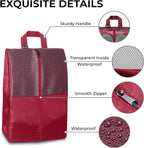 Shoe Bags For Travel, Used As For Storage or Shoe Travel Bag, Space Saving When Travelling With This Travel Shoe Bags For Packing, Featuring Waterproof Nylon Sneaker Bag. (Red, 2 Pack, Large)