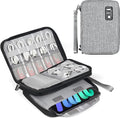 Luxtude Double Layer Cord Organizer Bag, Portable Cable Storage Case, Flat Electronic Organizer Travel Case, Portable Tech Bag for Cable/Cord Storage/iPad (up to 7.9")/Wall Charger/Electronics
