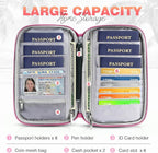 Passport Holder Family, Women Rfid Blocking Passport Wallet, Travel Essentials Premium Wallets, Waterproof Passport Holders Bag for Men Traveling, Travel Document Organizer Credit Cards Case