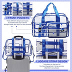 Abbylike Clear Bag Large Heavy Duty Tote for Stadium Events 20" Duffle Transparent Gym Bag for Sport Event Travel Makeup Work