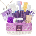 Mothers Day Gifts for Women, 25Pcs Lavender Bath and Body Gift Basket, Facial Skin Care Set, Spa Kit, Self-Care Set, Home Spa Basket set, Necklace, Birthday, Christmas, Mother Day, Anniversary